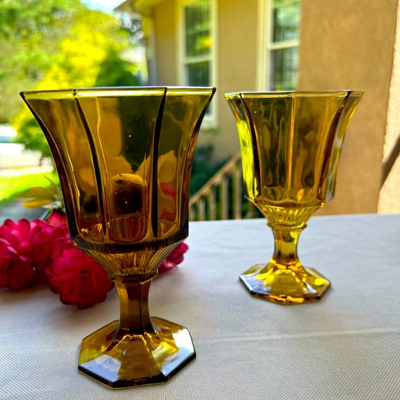 Cordial Glass Dining Vintage Octagonal Orange Independence Glass